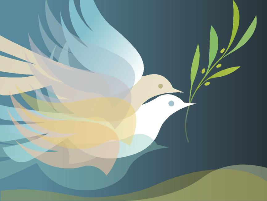 Peace / Reconciliation banner designed for Bethel College Mennonite Church, North Newton, KS